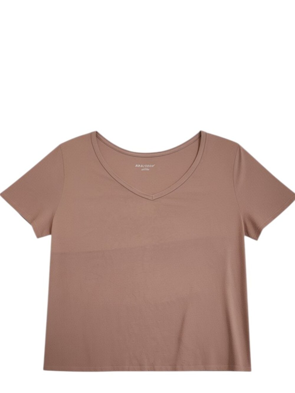 Ava & Viv Mauve V Neck Tee 2X Essential Basic - Picture 2 of 4